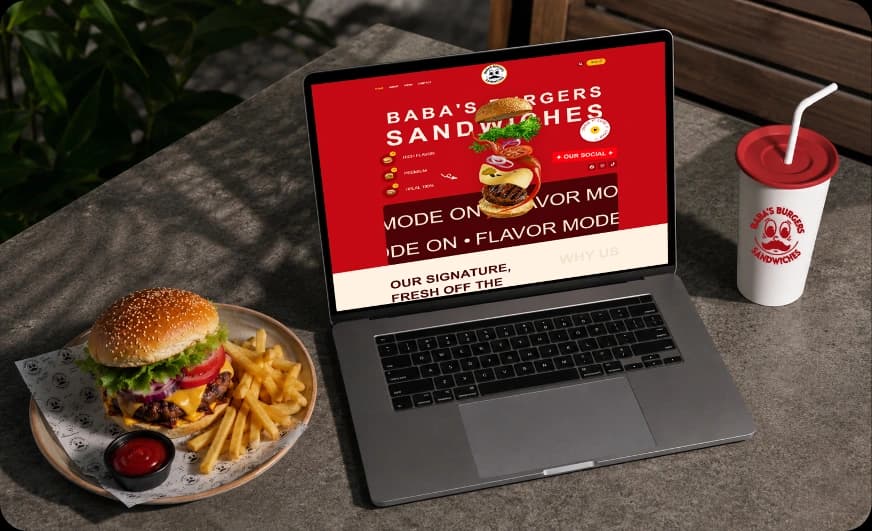 Baba's Burgers food case study showcase